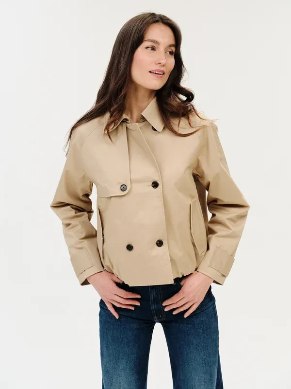 Six/Fifty Arden Cropped Trench Coat