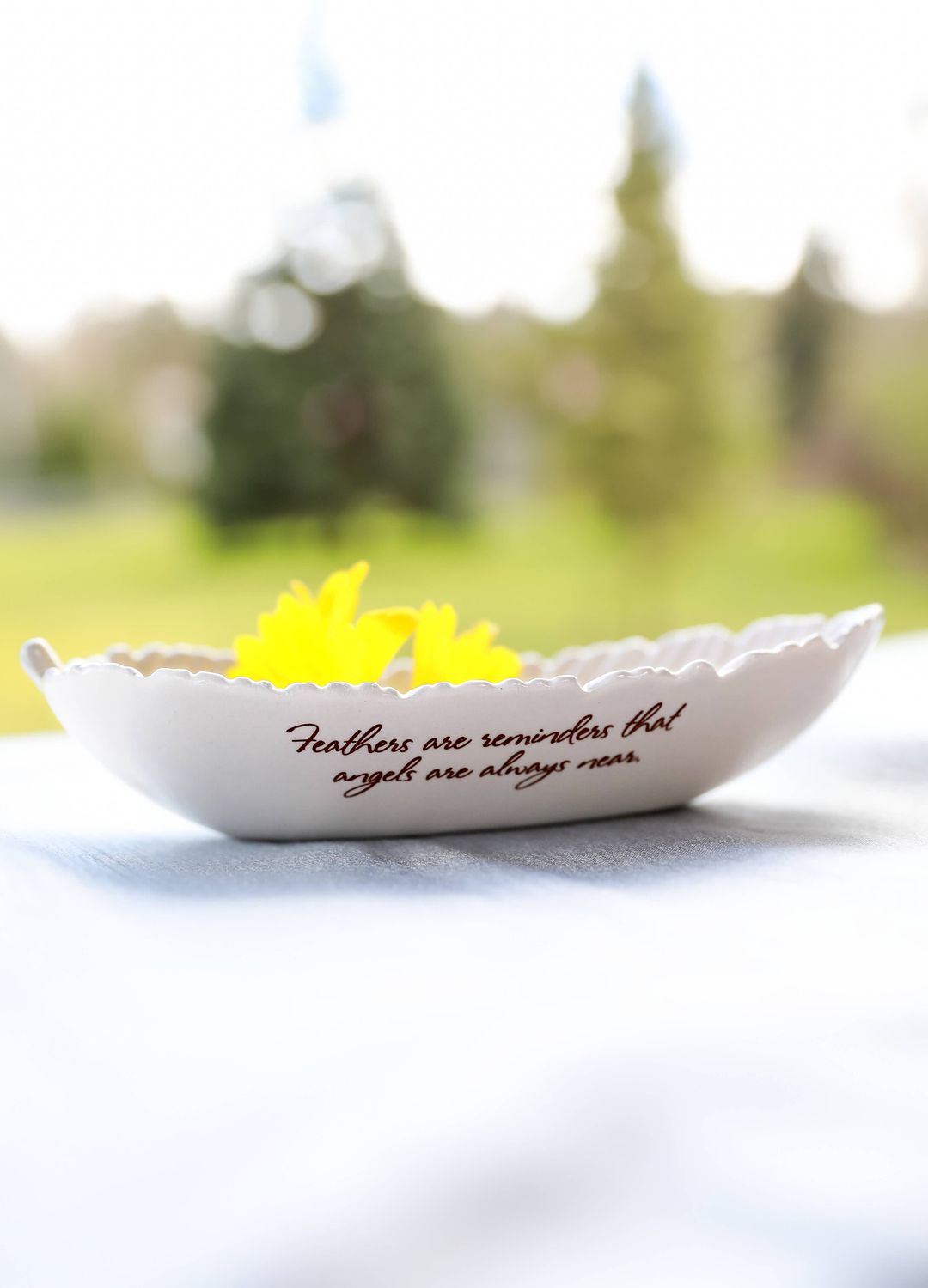 Feather Bowl, Sympathy Gift, Ceramic, Remembrance, Angels