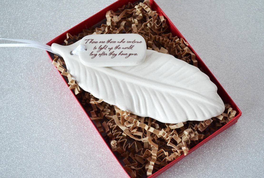 Feather Ornament | Remembrance | "Light Up the World Long.."
