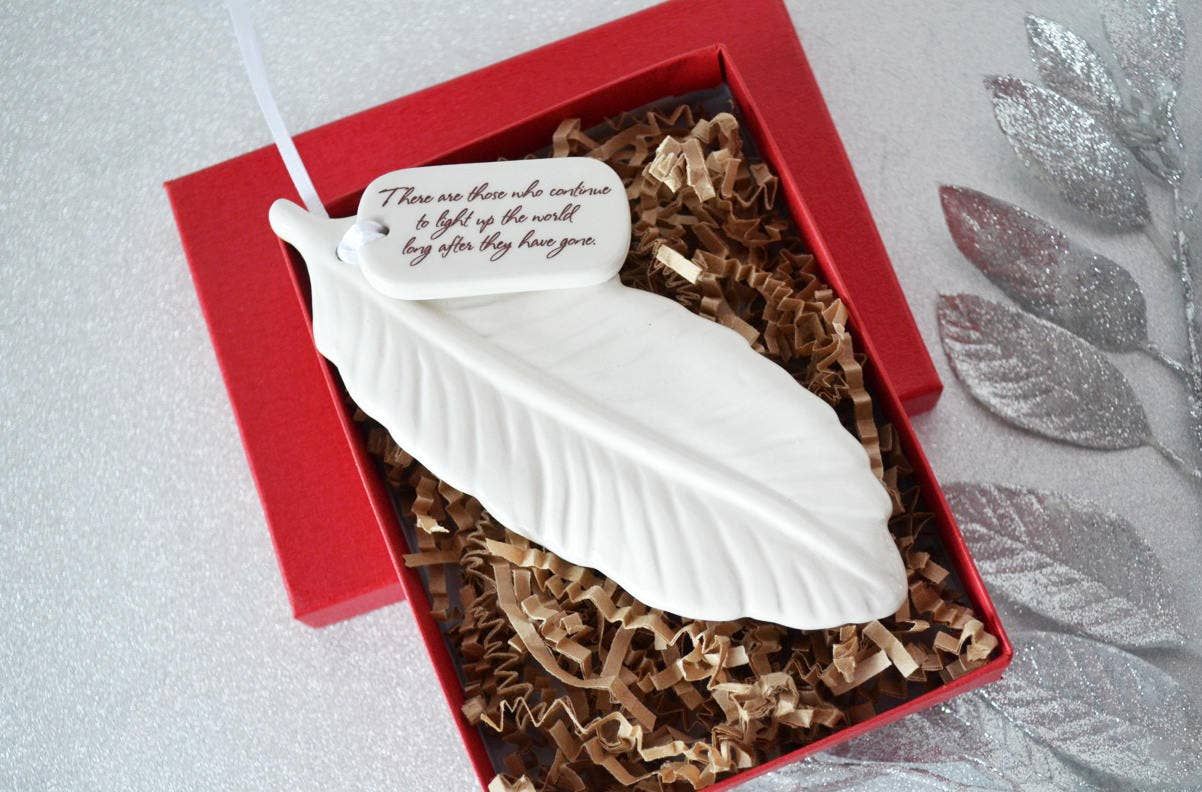Feather Ornament | Remembrance | "Light Up the World Long.."