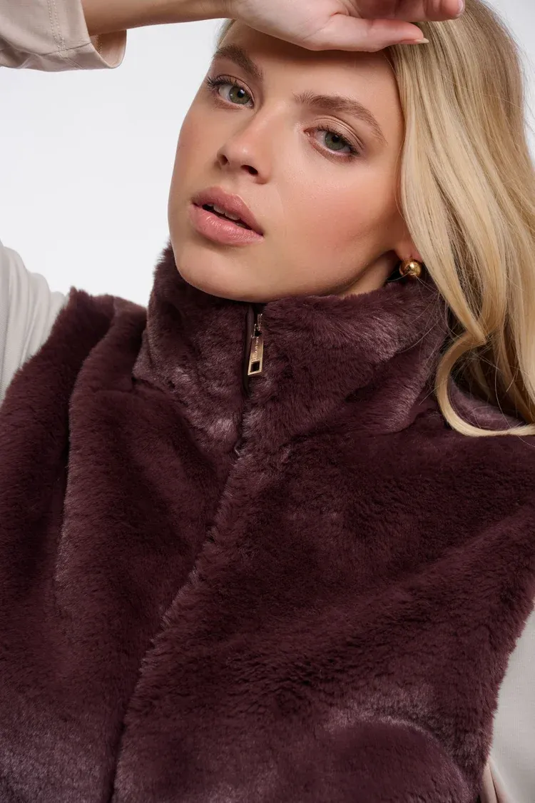 Rino &amp; Pelle Nikki Short Faux Fur Waistcoat