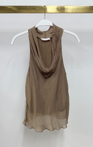 Milio Milano Silk Top, Colour: CAMEL, Size: XS