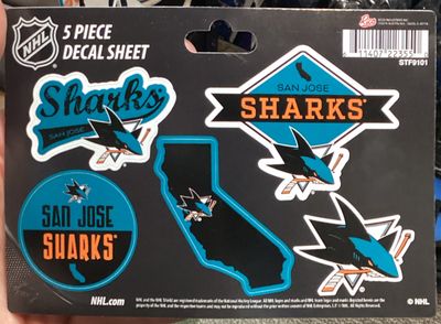 San Jose Sharks 5 Piece Decal Sheet