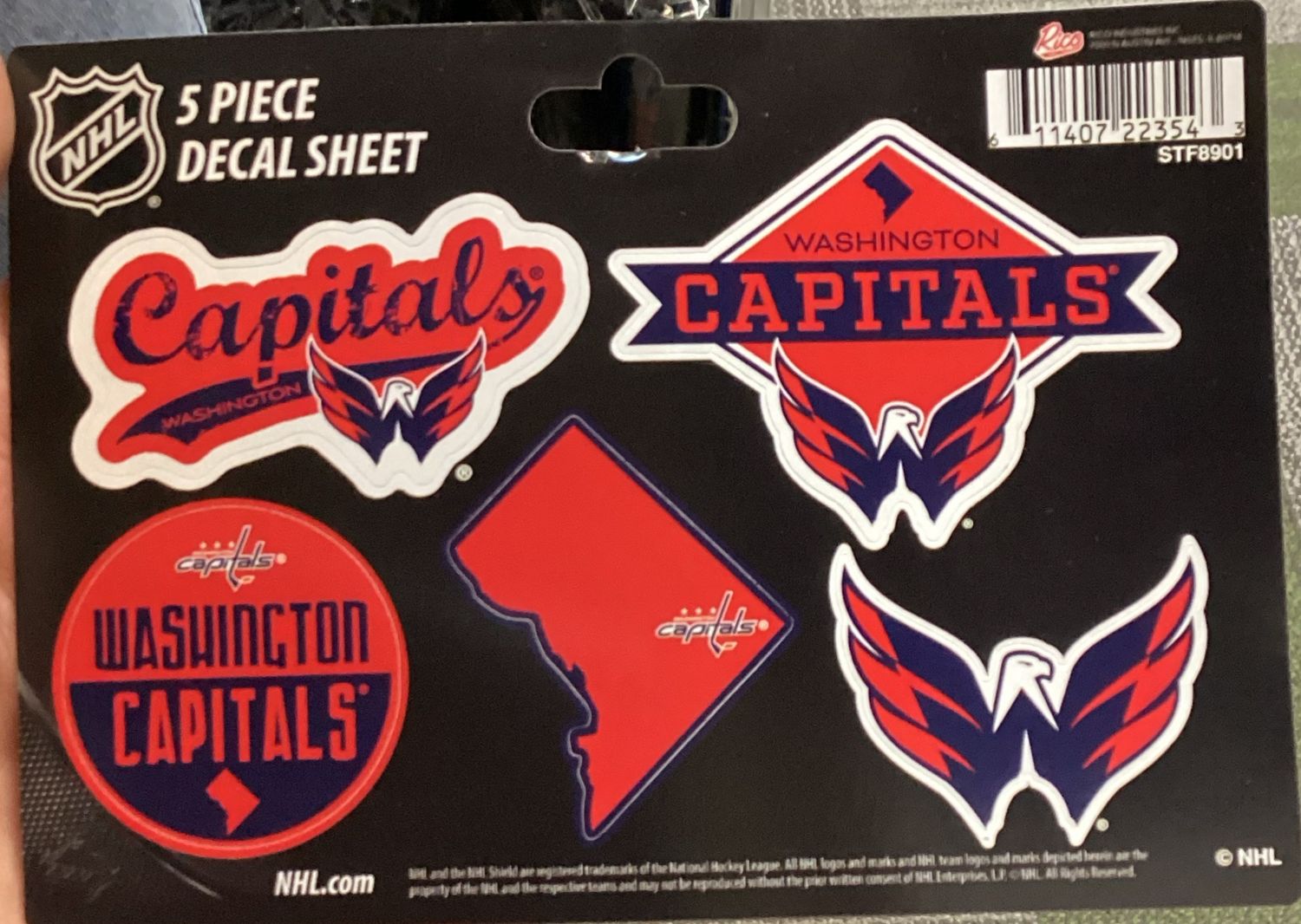 Washington Capitals 5 Piece Decal Sheet