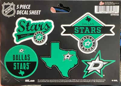 Dallas Stars 5 Piece Decal Sheet