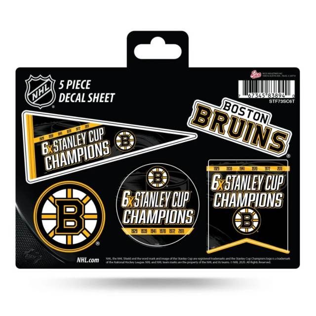 Boston Bruins 5 piece Decal Sheet