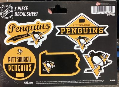 Pittsburgh Penguins 5 Piece Decal Sheet v2