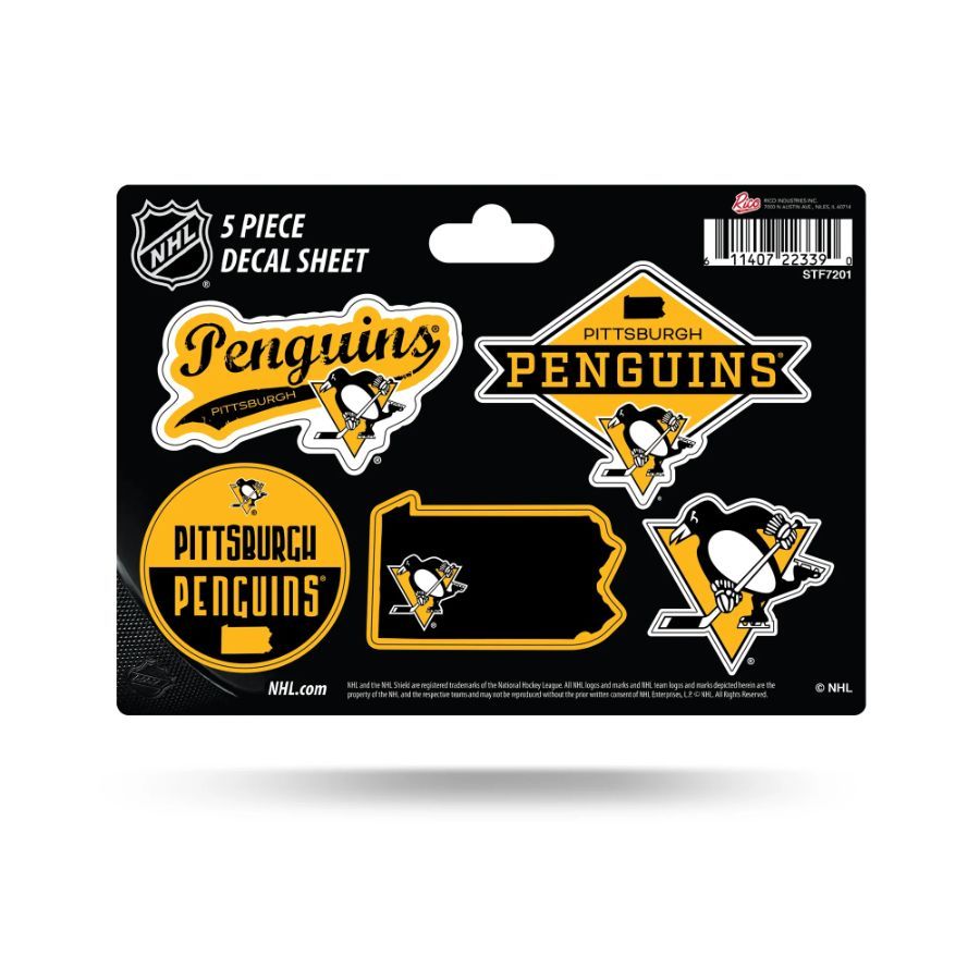 Pittsburgh Penguins 5 Piece Decal Sheet v2