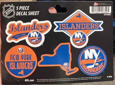 New York Islanders 5 Piece Decal Sheet