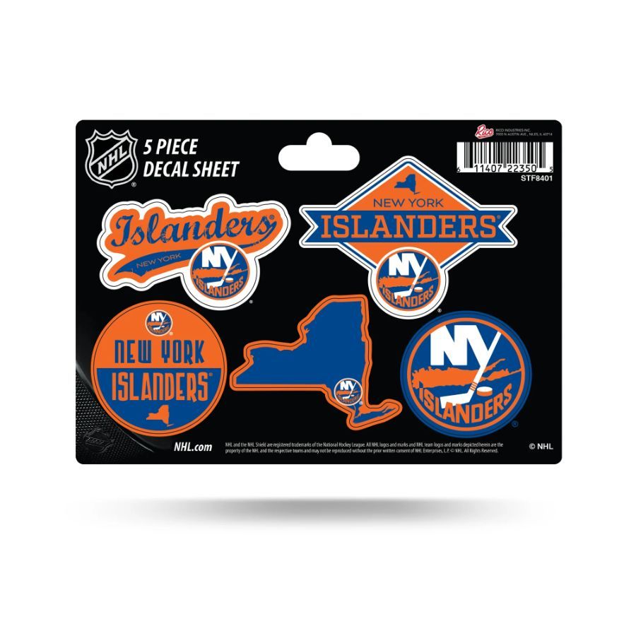 New York Islanders 5 Piece Decal Sheet