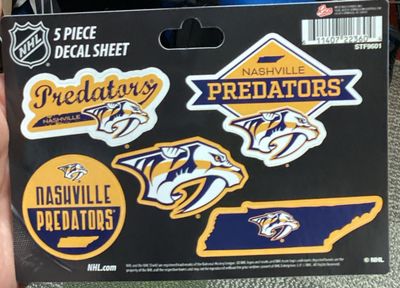 Nashville Predators 5 Piece Decal Sheet