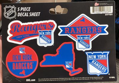 New York Rangers 5 Piece Decal Sheet
