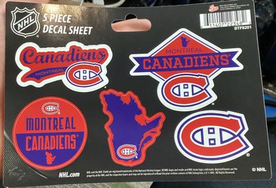 Montreal Canadiens 5 Piece Decal Sheet