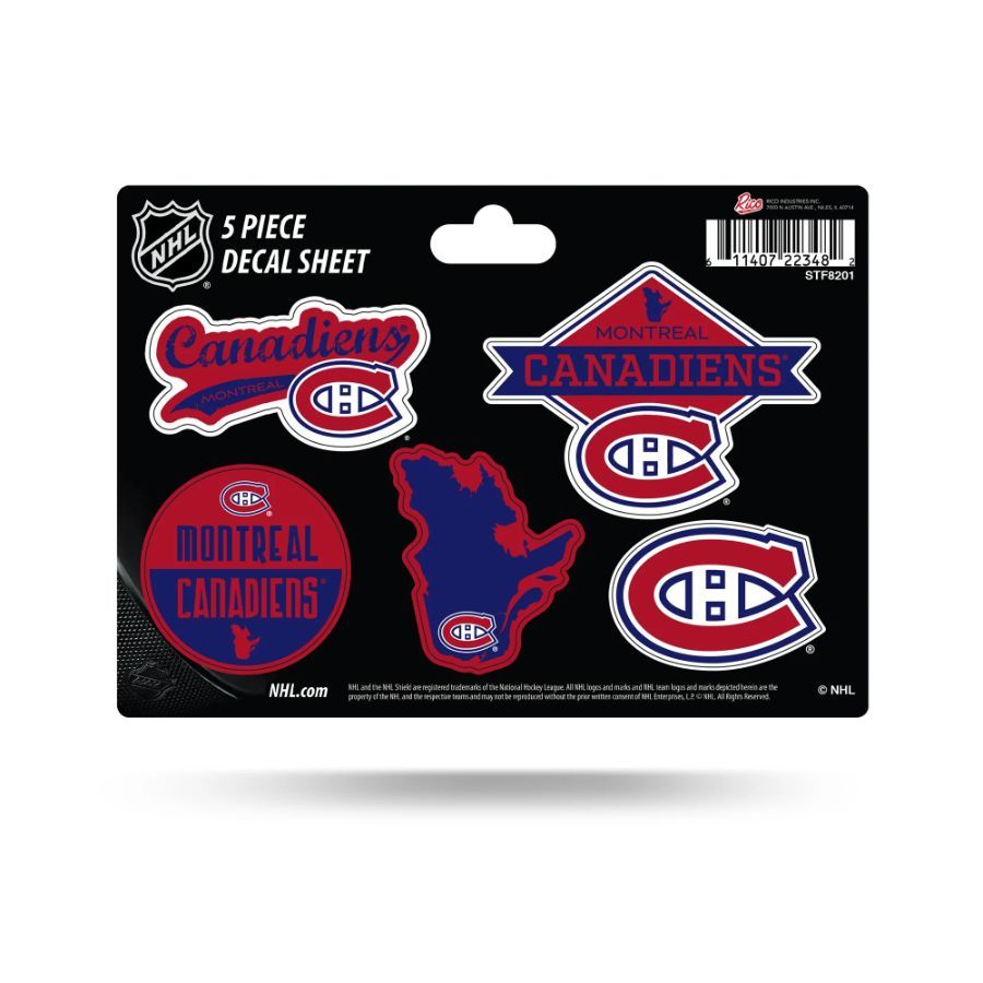 Montreal Canadiens 5 Piece Decal Sheet