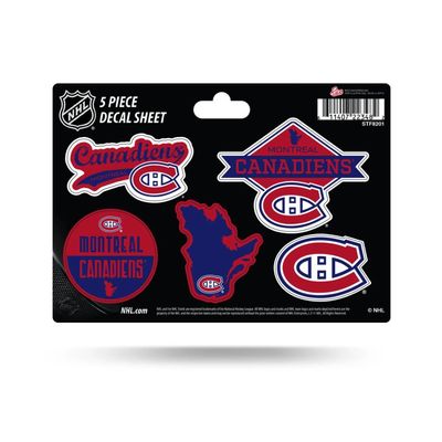 Montreal Canadiens 5 Piece Decal Sheet