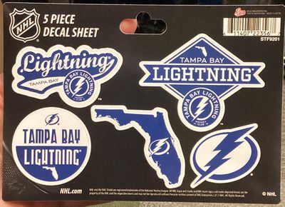 Tampa Bay Lightning 5 Piece Decal Sheet