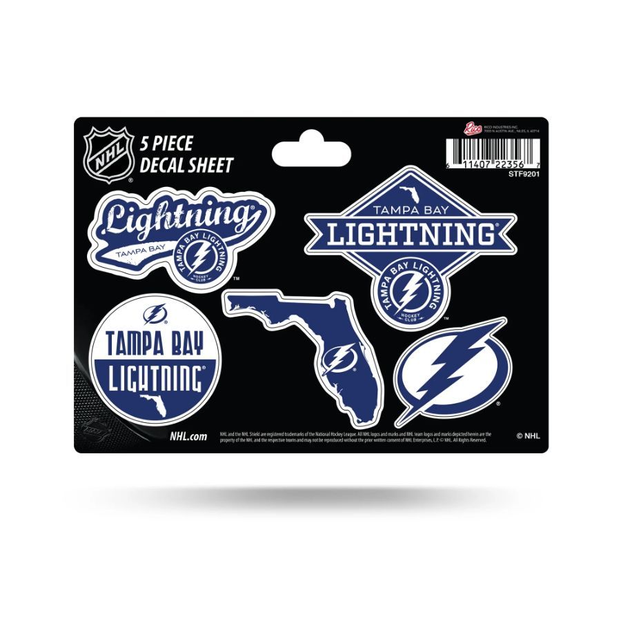 Tampa Bay Lightning 5 Piece Decal Sheet