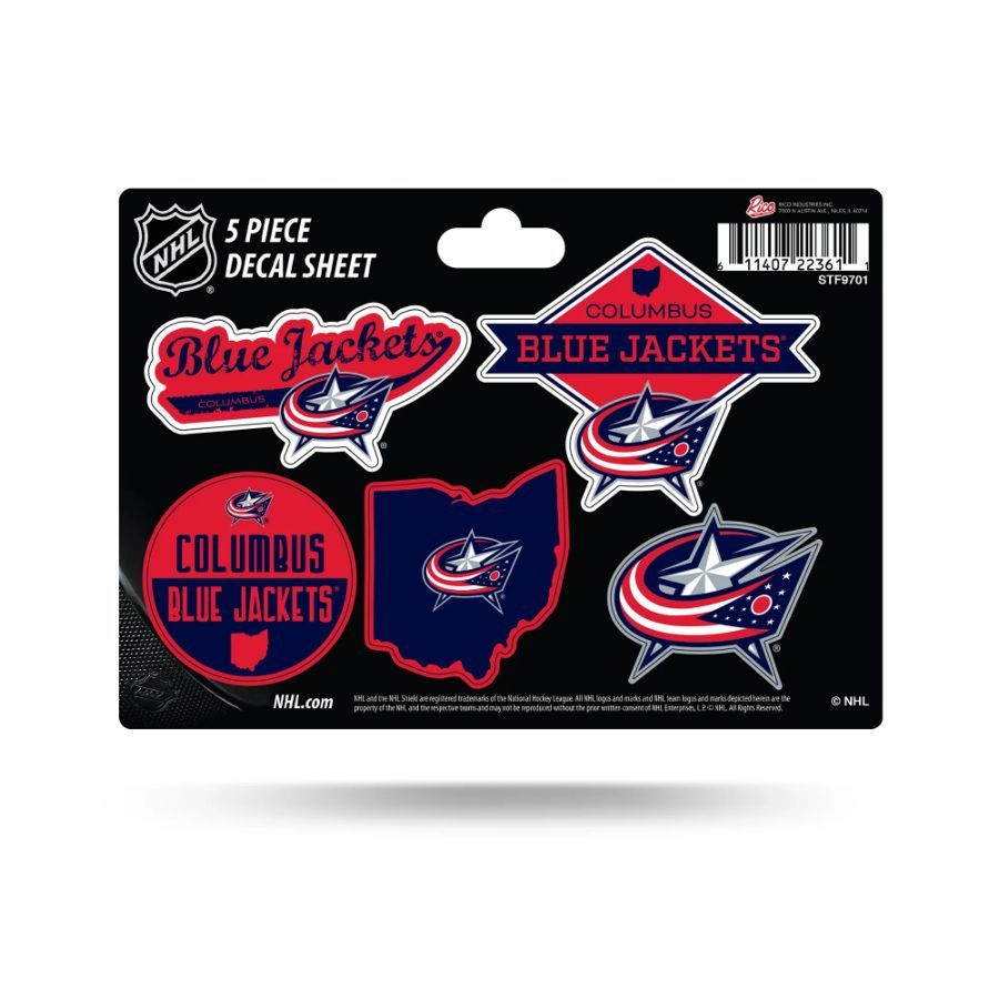 Columbus Blue Jackets 5 Piece Decal Sheet