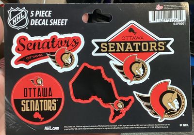 Ottawa Senators 5 Piece Decal Sheet