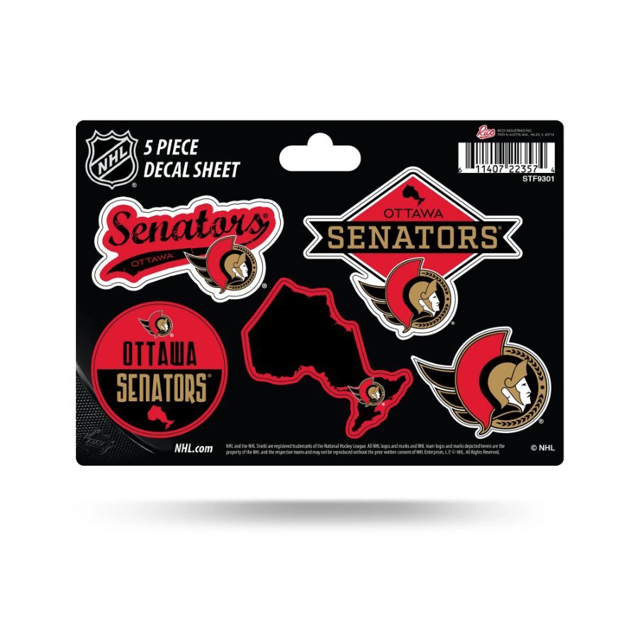 Ottawa Senators 5 Piece Decal Sheet