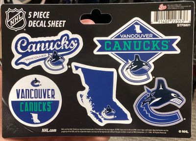 Vancouver Canucks 5 Piece Decal Sheet