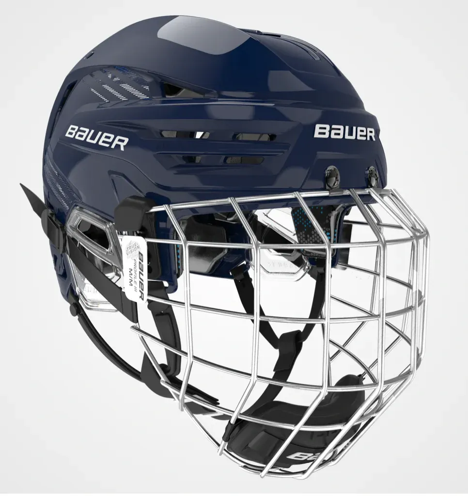 Bauer Reakt 90 Sr L Navy Helmet Combo
