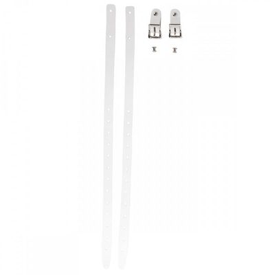 Warrior Ritual White Leg Pad Leather Straps