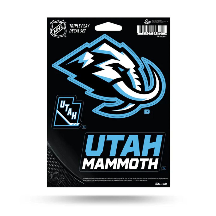 Utah Mammoth Triple Play Decal Set Sticker