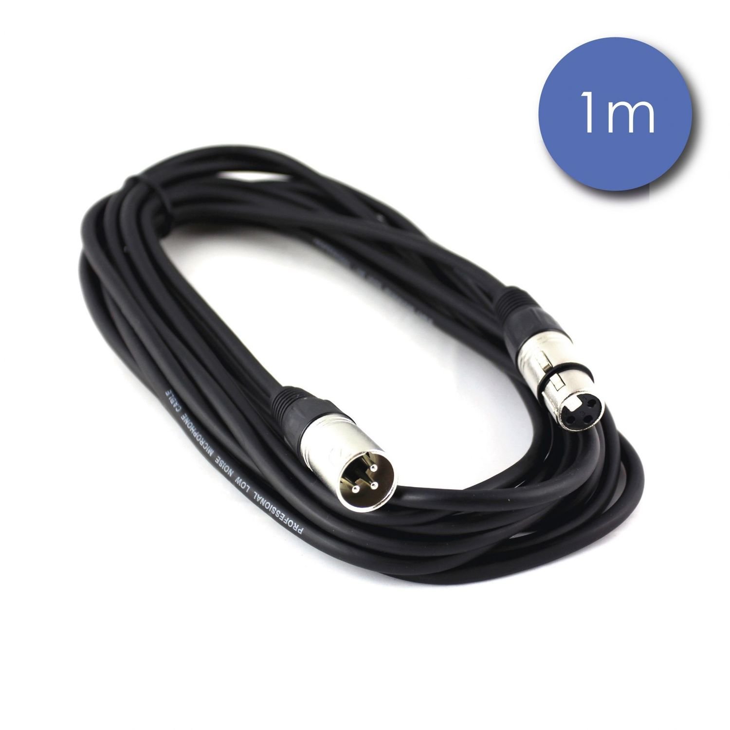 Câble 1m - XLR 3 PIN Mâle - XLR 3 PIN Femelle