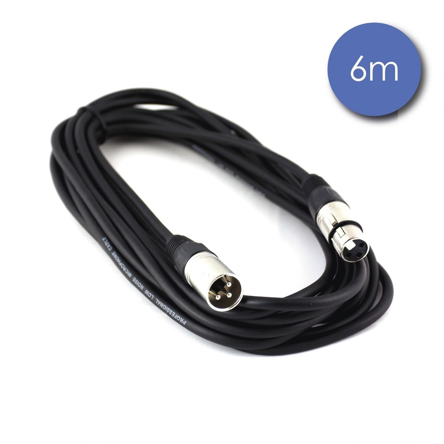 Câble 6m - XLR 3 PIN Mâle - XLR 3 PIN Femelle