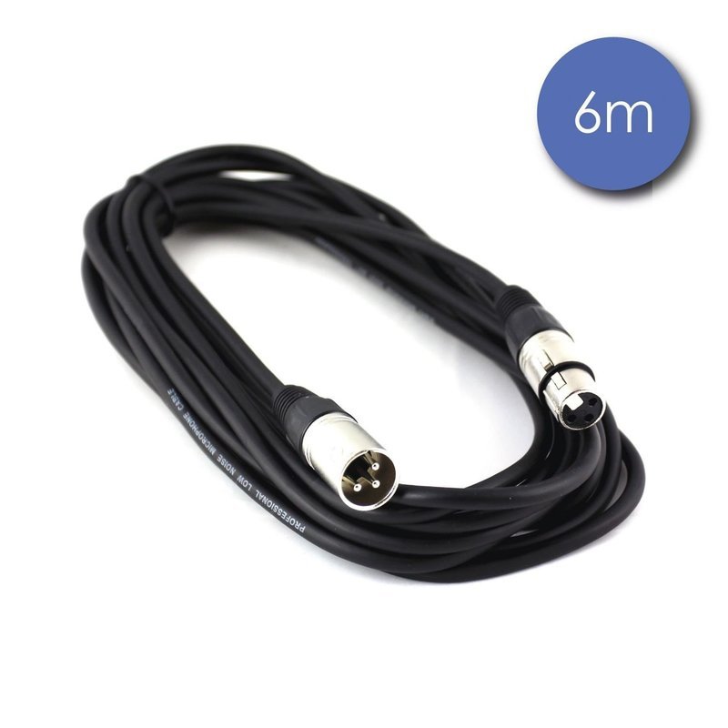 Câble 6m - XLR 3 PIN Mâle - XLR 3 PIN Femelle