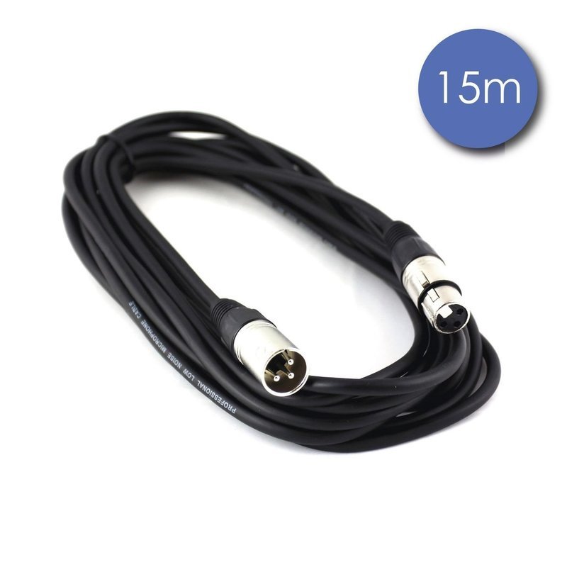 Câble 15m - XLR 3 PIN Mâle - XLR 3 PIN Femelle