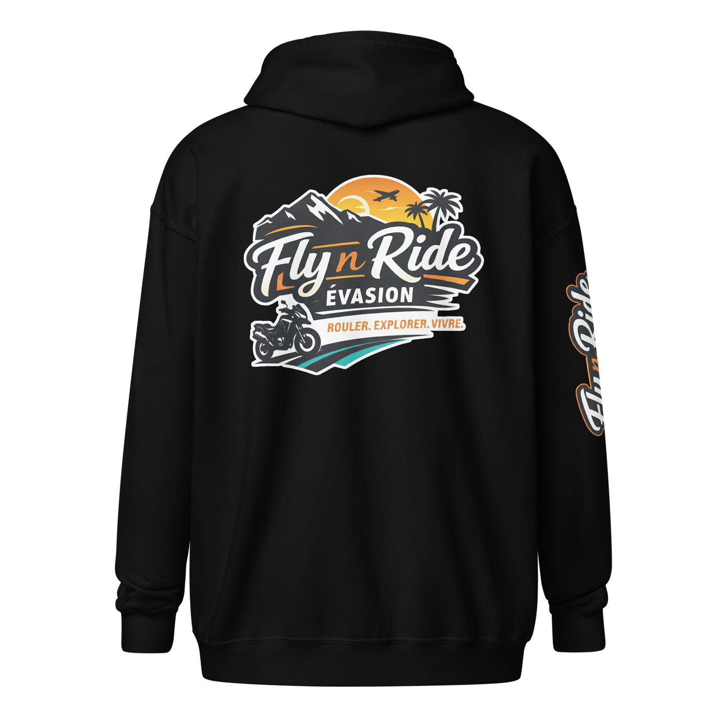 Fly n Ride ADVENTURE BIKE zippered hoodie