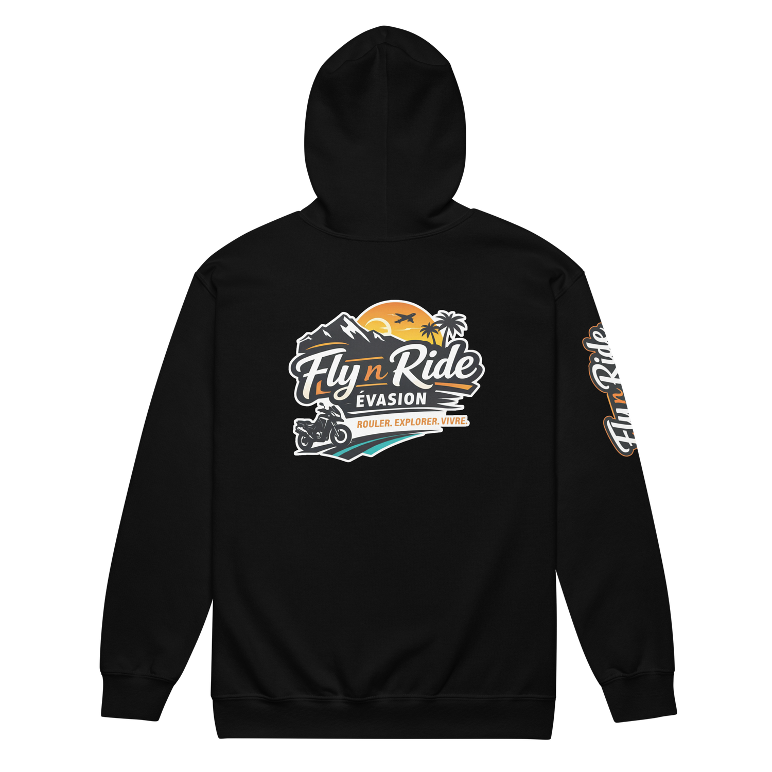 Fly n Ride ADVENTURE BIKE zippered hoodie