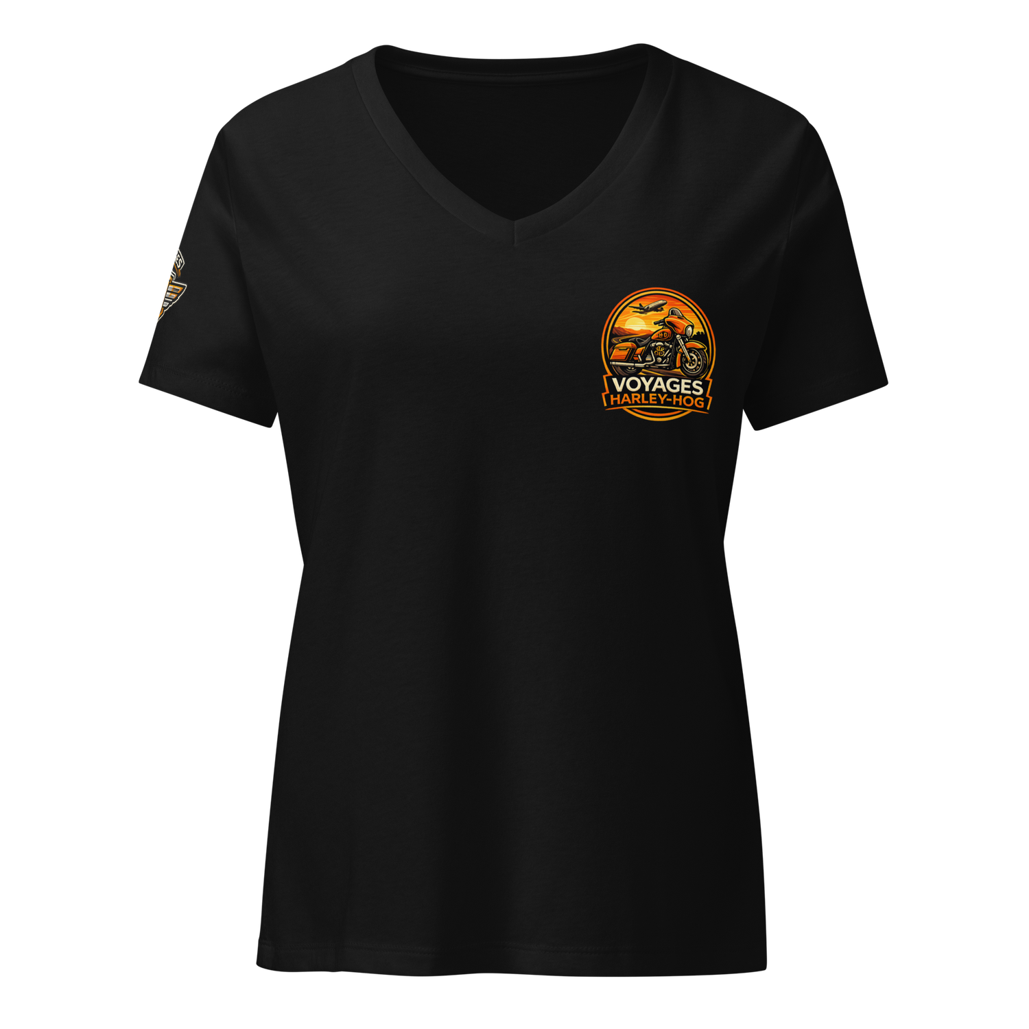 Voyage Harley Hog Women’s relaxed v-neck t-shirt