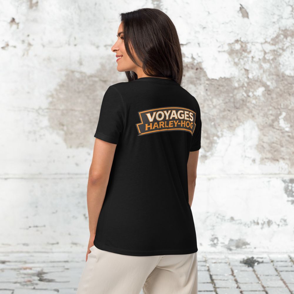 Voyage Harley Hog Women’s relaxed v-neck t-shirt