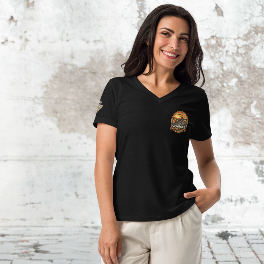 Voyage Harley Hog Women’s relaxed v-neck t-shirt
