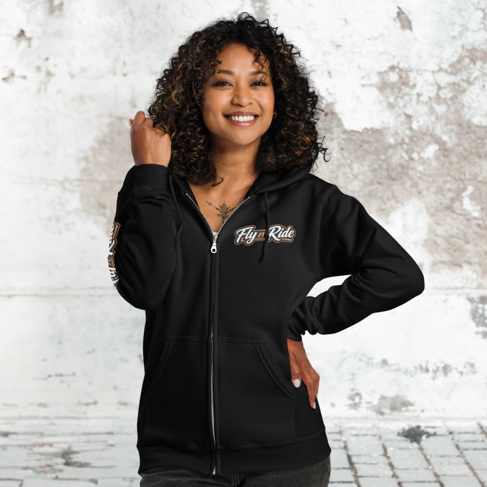 Fly n Ride ADVENTURE BIKE zippered hoodie