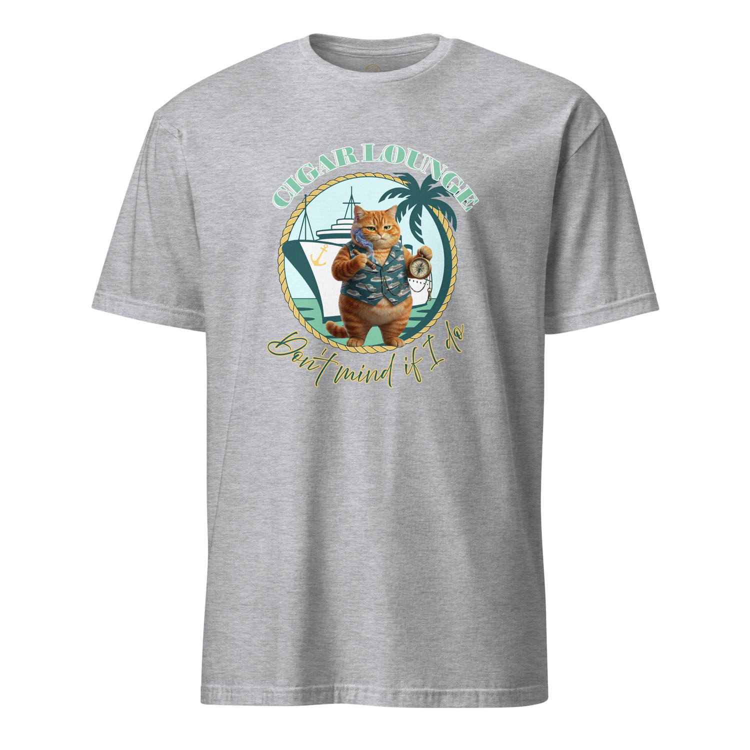 Tropical Tabby "Cigar Lounge" Short-Sleeve Unisex T-Shirt