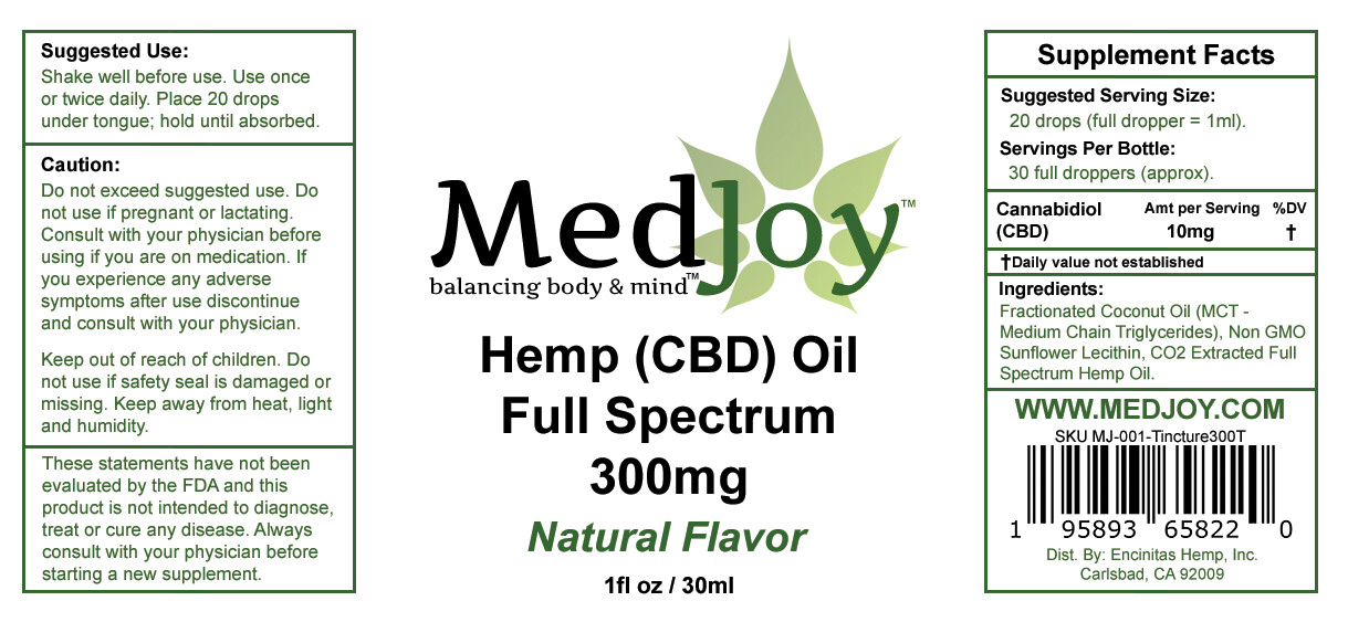 Full Spectrum 300mg CBD Oil Natural Flavor