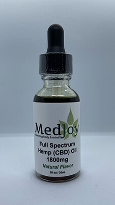 MedJoy™ 1800mg Full Spectrum CBD Oil Natural Flavor