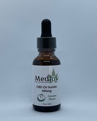MedJoy™ 500mg CBD Oil Isolate For Pets Chicken Flavor