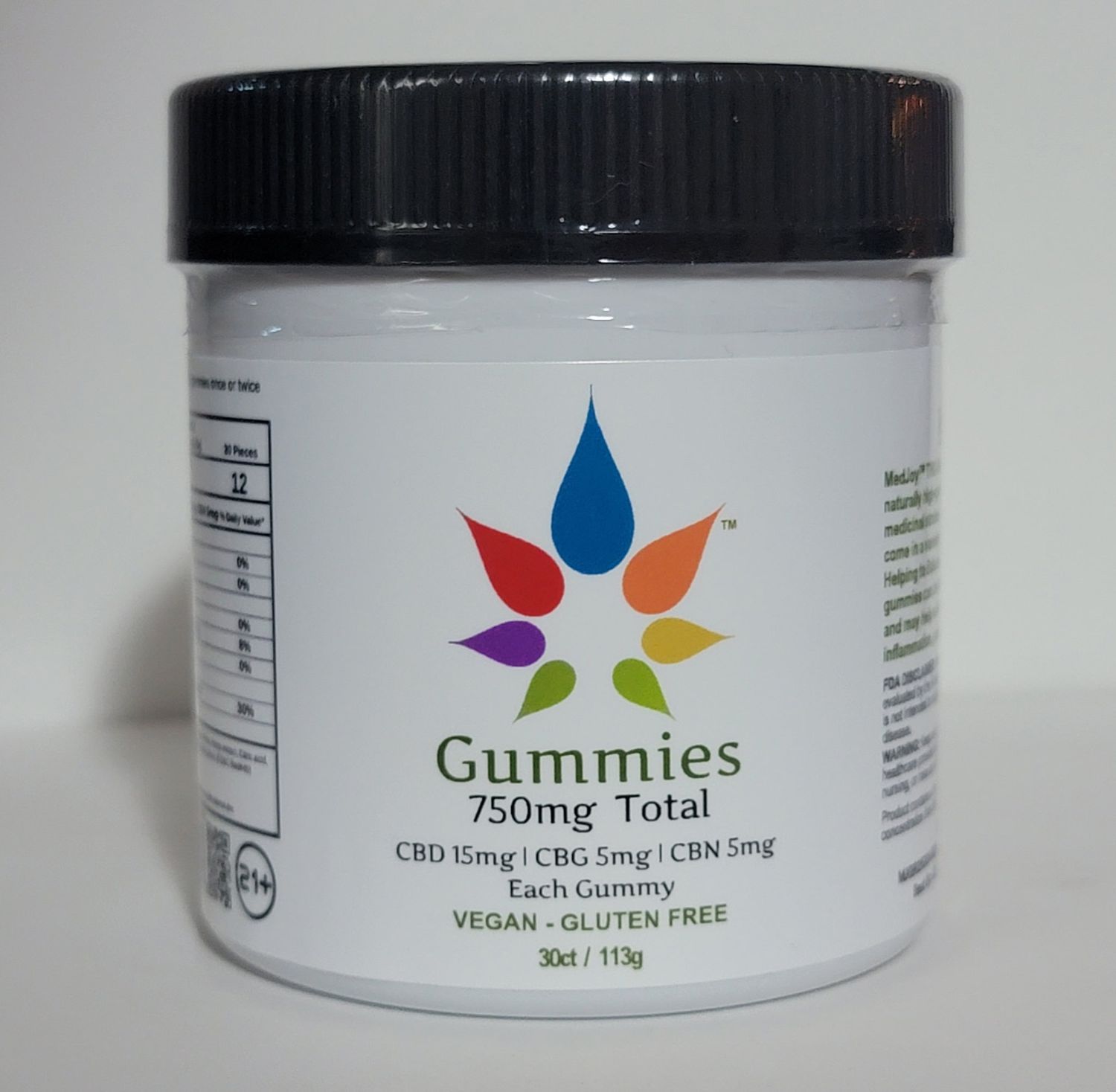 Vegan Gummies with 15mg CBD, 5mg CBG &amp; 5mg CBN