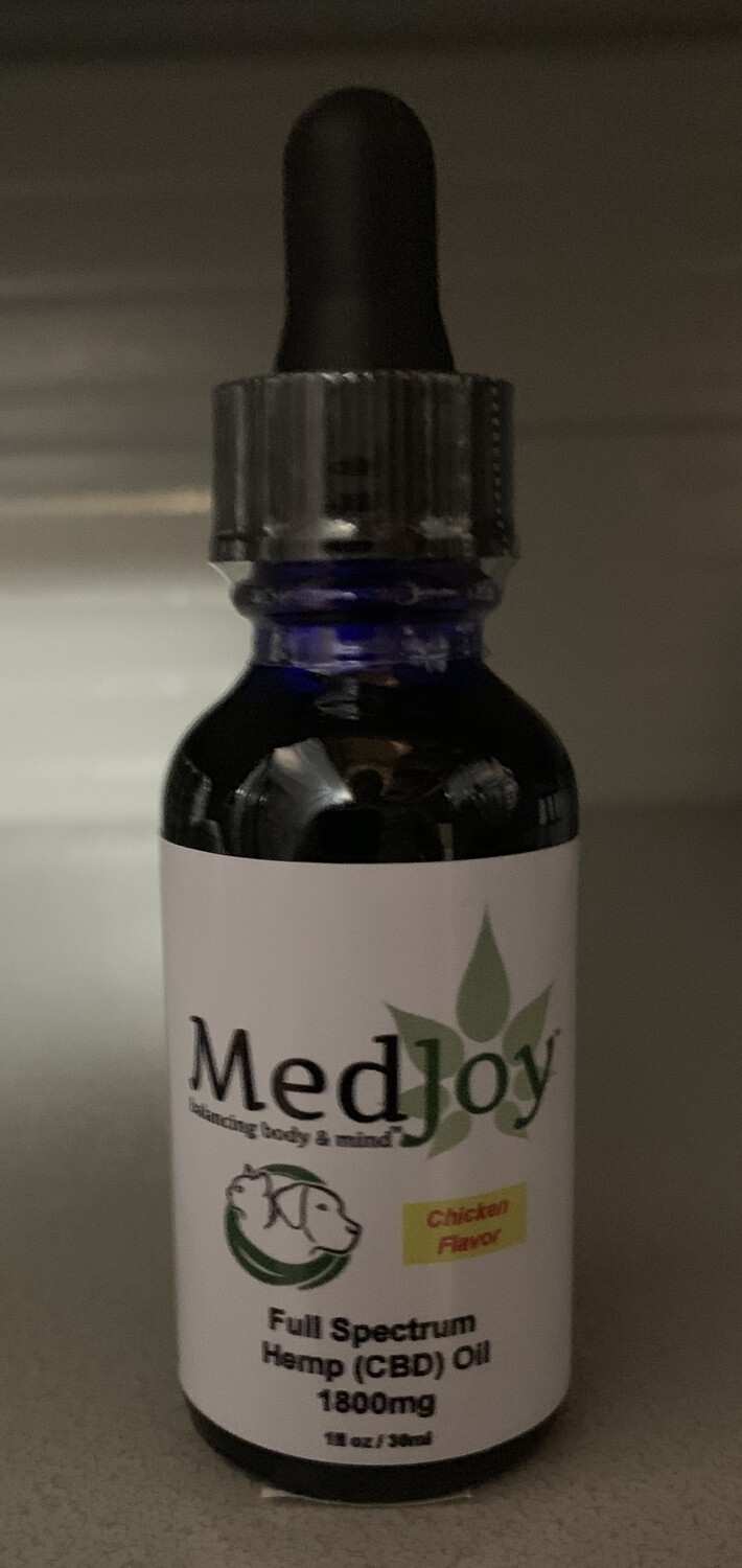 Full Spectrum 1800mg CBD Oil For Pets Chicken Flavor