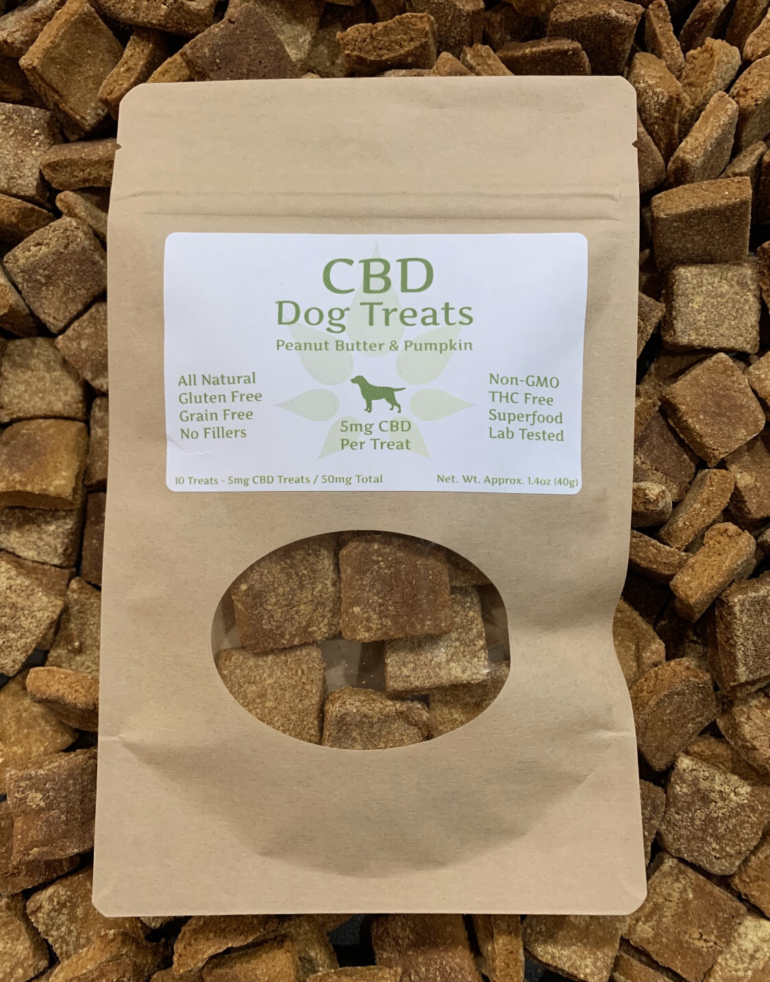 Peanut Butter and Pumpkin 50mg CBD Treats For Dogs Trial Size