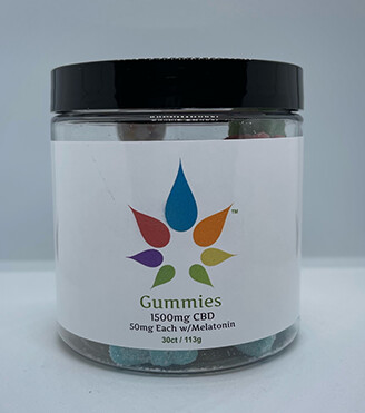 THC-Free 1500mg Vegan and Gluten Free CBD Gummies with Melatonin