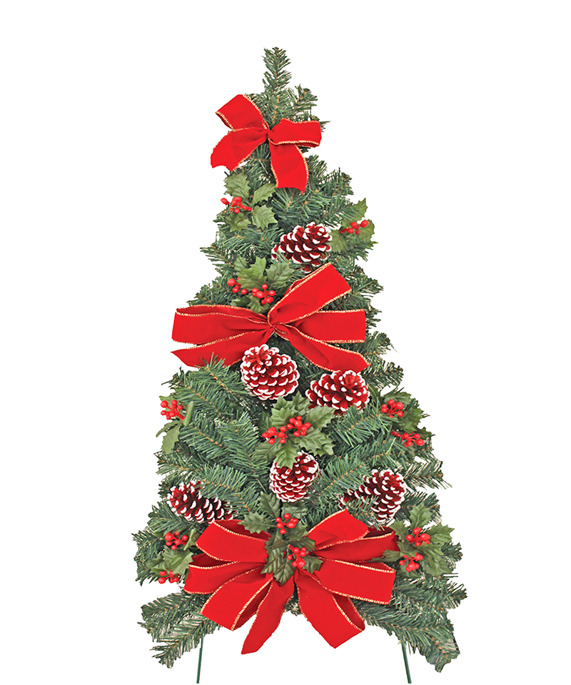 Artificial Christmas Tree, Style: Red Pine Cones