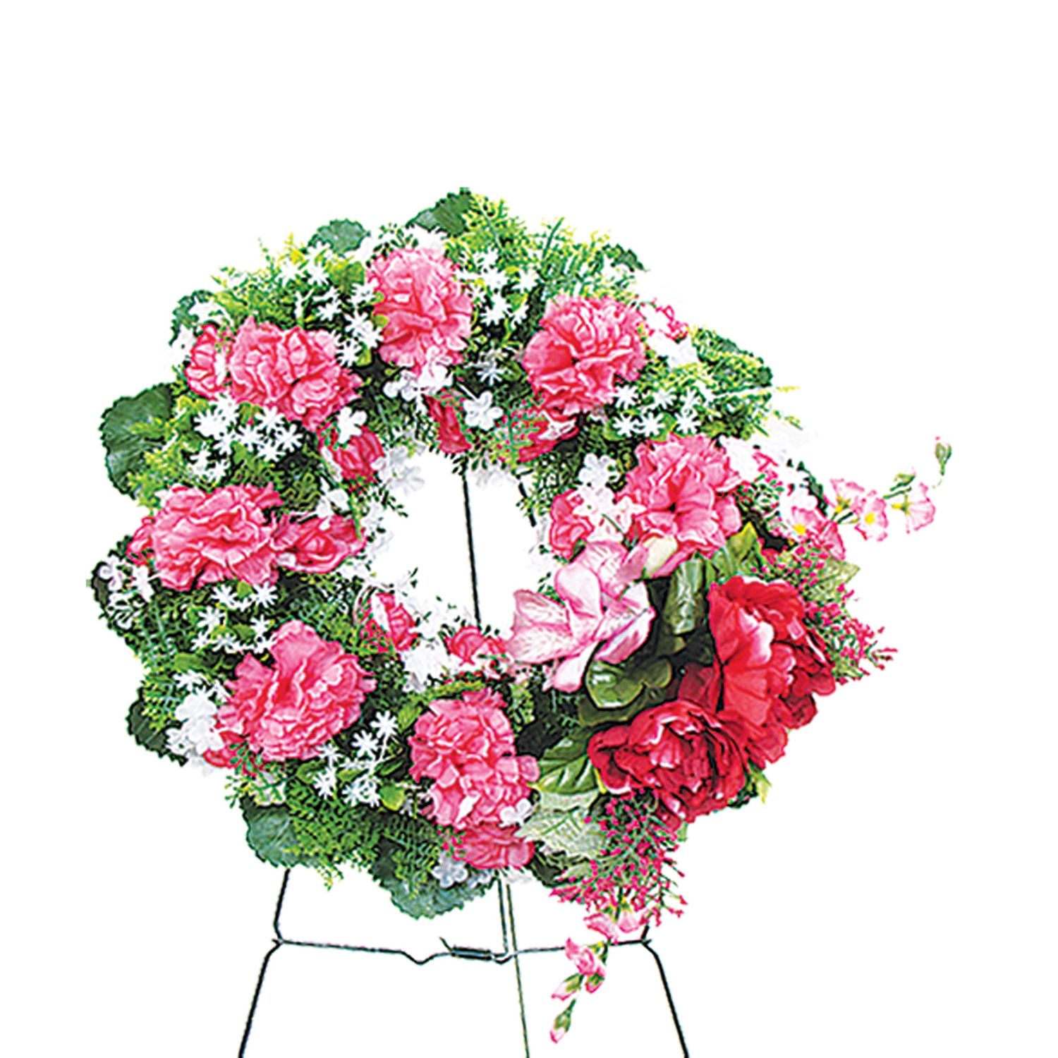 Heritage Artificial Wreath, Colour: Pink
