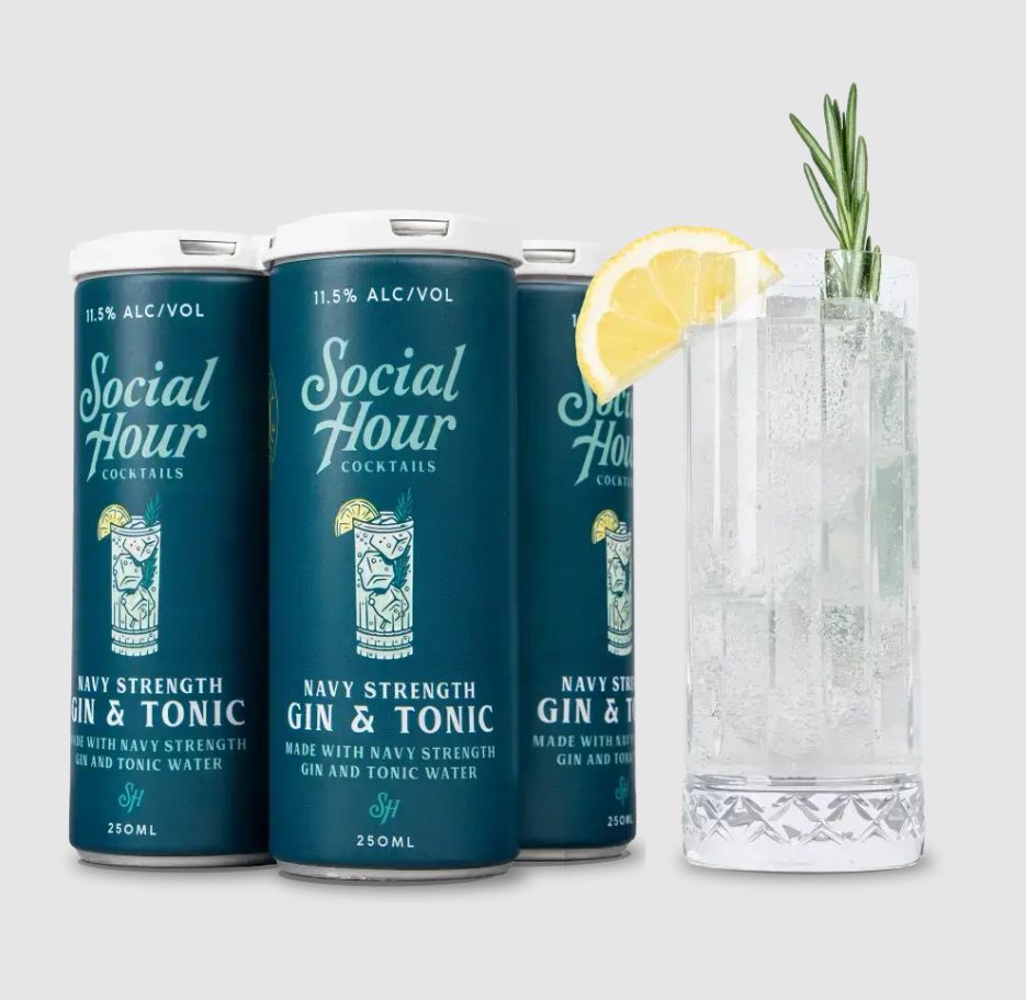 SOCIAL HOUR NAVY STRENGTH GIN&amp;TONIC 4PK