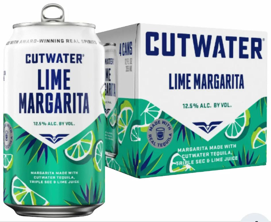 CUTWATER LIME MARGARITA 4PK CANS